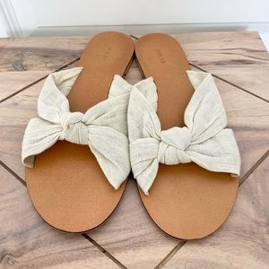 Knot Tie Slippers - Kimchi Blue Bow Tie Sandals - Size 7